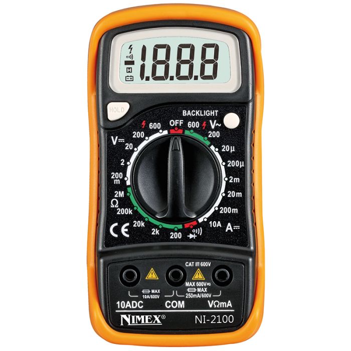 MULTIMETRO DIGITALE CON DISPLAY 3 ½ DIGIT CAT III 600V