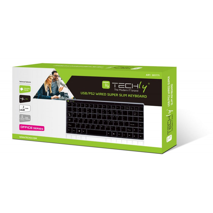 Mini Keyboard PS2/USB Black KB-100