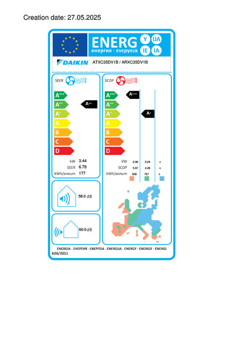 Daikin ATXC35D ARXC35D Condizionatore Climatizzatore 12000BTU 3,5KW Siesta New Evolution 2025 A++/A+ Inverter Wifi Ready R32
