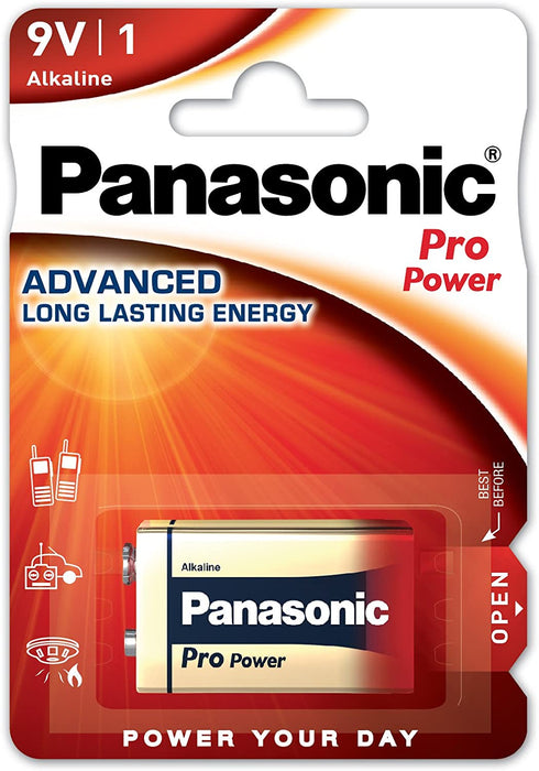 PANASONIC 9V ALKALINE BATTERY, BLISTER 1 PC.
