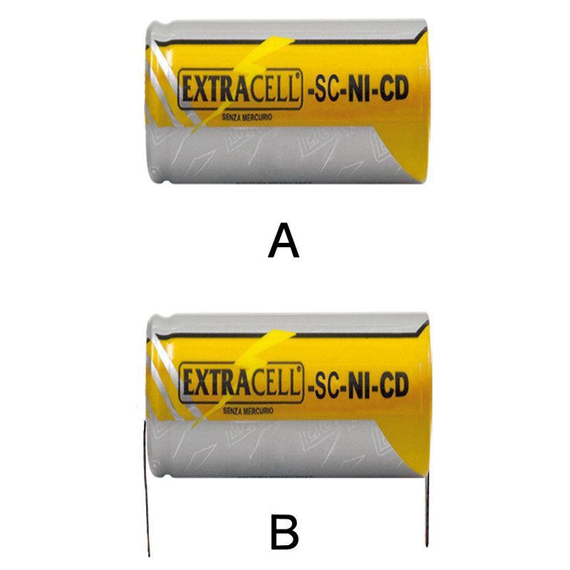 batteria 1,2v ni-cd 2ah extracell con lamella
