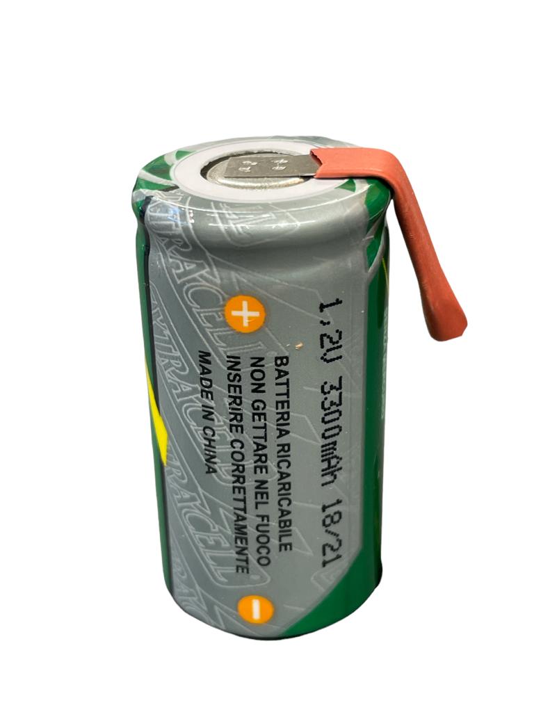 batteria 1,2v ni-mh 3,3ah extracell con lamella