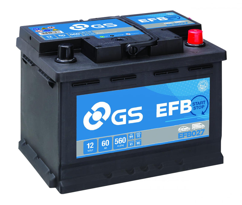 batteria gs yuasa 12v 60ah 560a efb