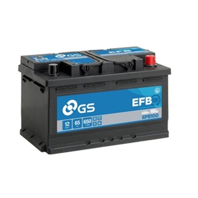 batteria gs yuasa 12v 65ah 650a dim:278x175x175 pos:dx start stop lb3 din efb