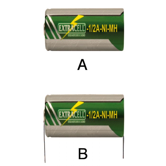 batteria ni-mh 1/2a 1,2v 1100mah lamella