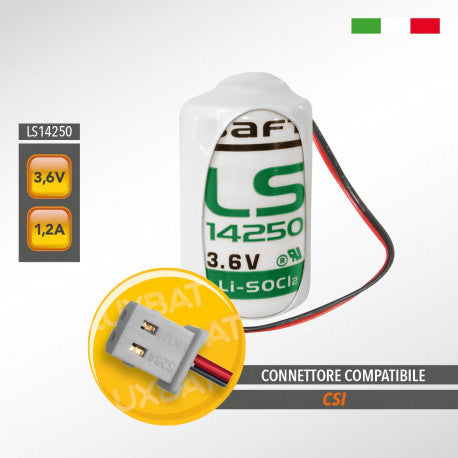 Batteria Litio SAFT 3,6V 1,2Ah 1/2AA per Antifurto CSI