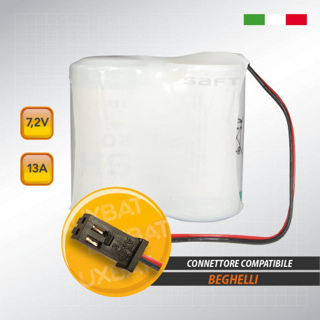Batteria Litio SAFT 7,2V 13Ah Formato D per Antifurto Beghelli 8132