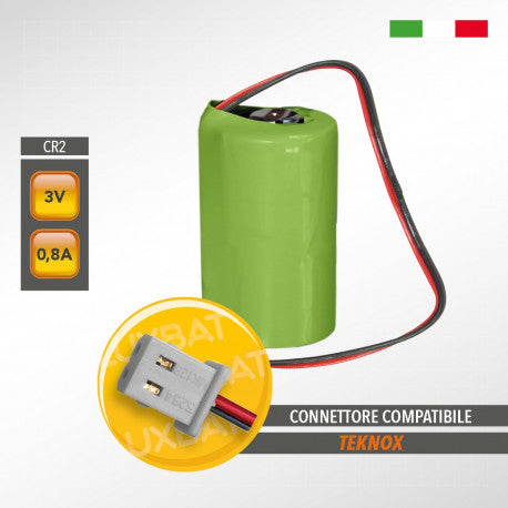 batteria per antifurto litio cr2 3v tecnox pi03lic2