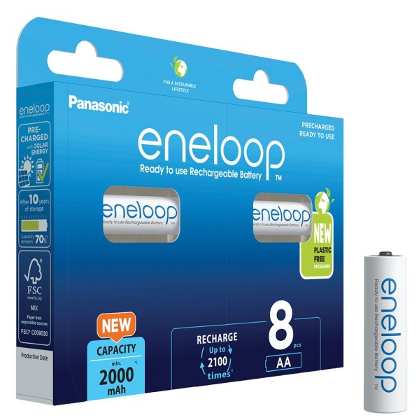 Eneloop Panasonic AA 1,2 V 2 Ah blister 8 pz.