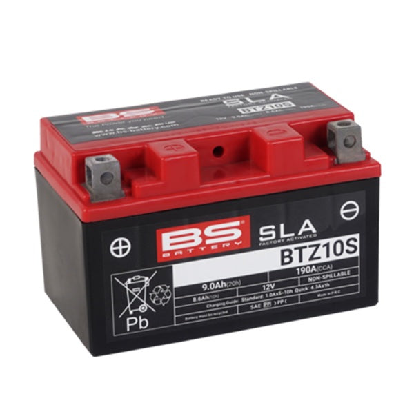Batteria Moto BS BTZ10S SLA 12V 8,6Ah AGM | Battery24.it