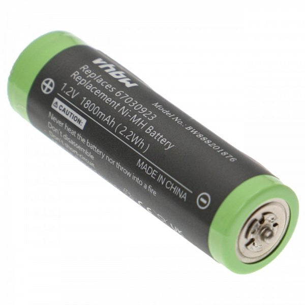 batteria per rasoio braun ni-mh, 1.2v, 1800mah