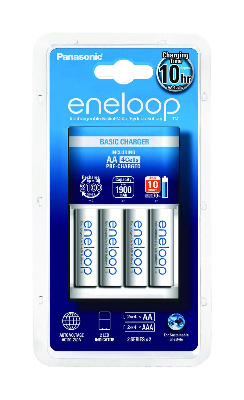 caricabatterie panasonic eneloop bq-cc51e incluse 4 aaa 750mah