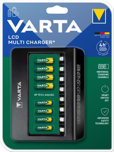 caricabatterie varta lcd multi 8pz. aa o 8pz. aaa