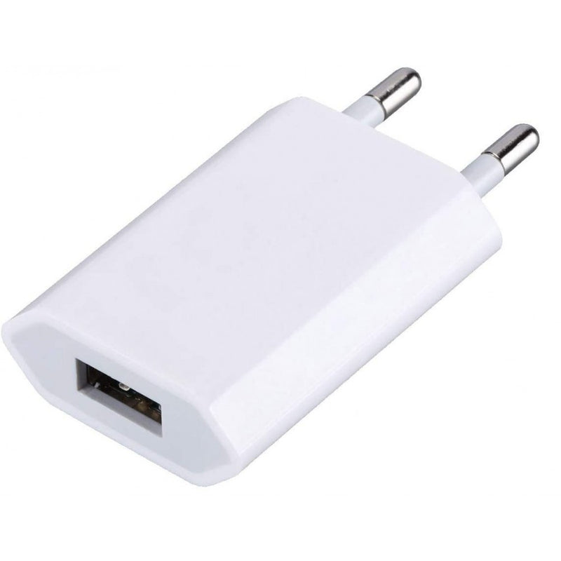 caricatore usb 1a compatto spina europea bianco