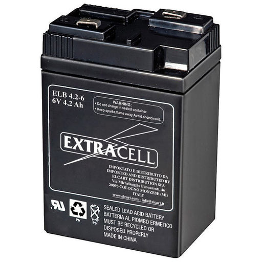 Batteria Extracell al piombo 6 V 4,2 Ah contatti a sfioro - MPN ELB4,2-6
