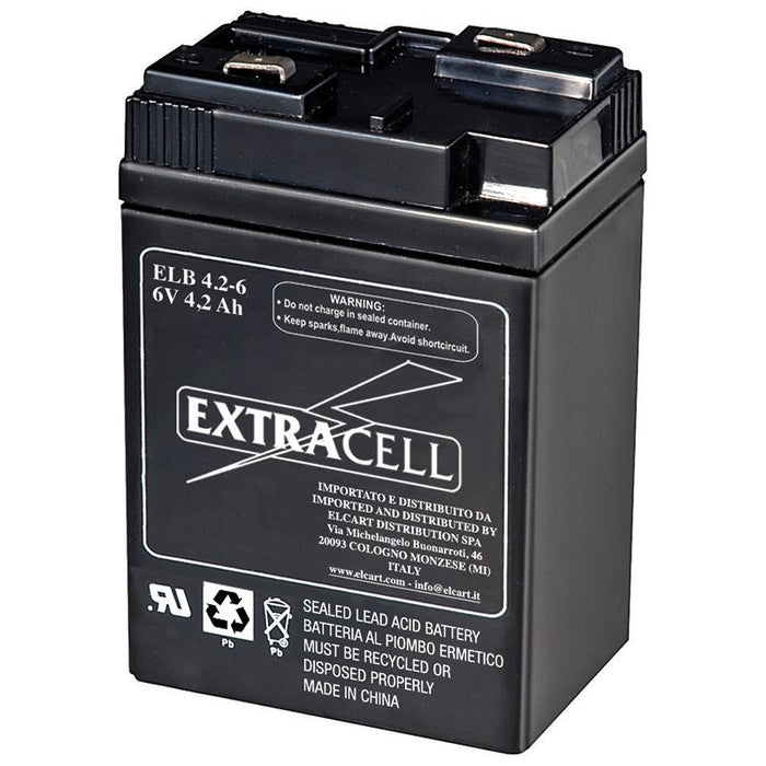 Batteria Extracell al piombo 6 V 4,2 Ah contatti a sfioro - MPN ELB4,2-6