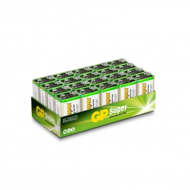 GP 9V ALKALINE BATTERY 20PC