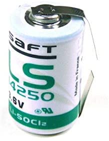 SAFT LITHIUM BATTERY 3.6V 1/2AA SIZE WITH TABS