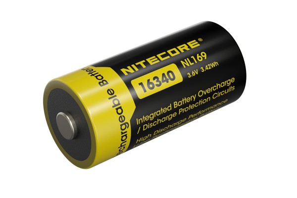 NITECORE LI-ION 16340 NL169 950MAH CR123 RICARICABILE