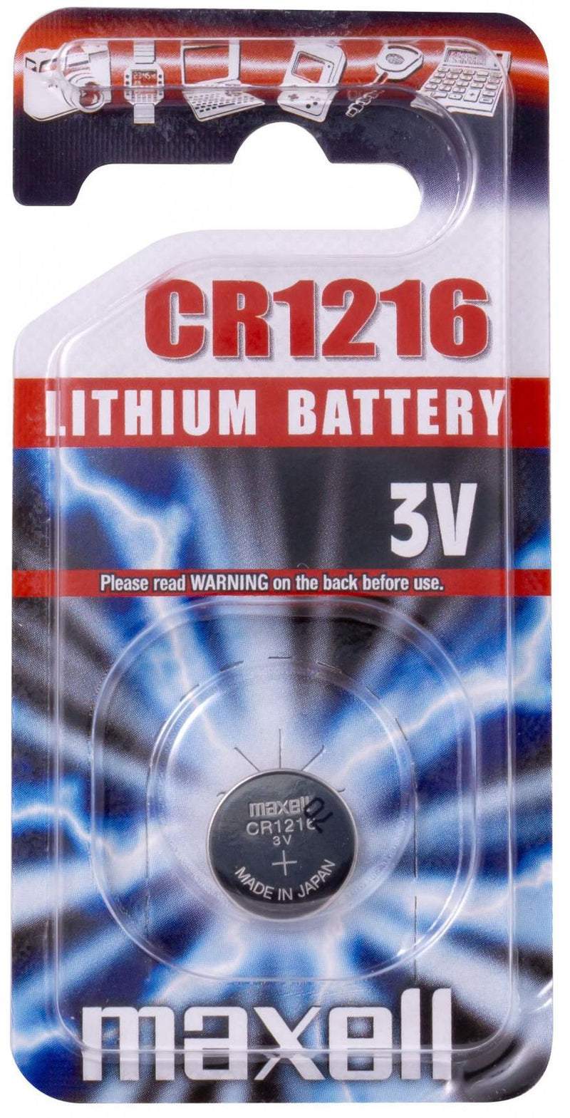 pila al litio bottone maxell 3v formato cr1216