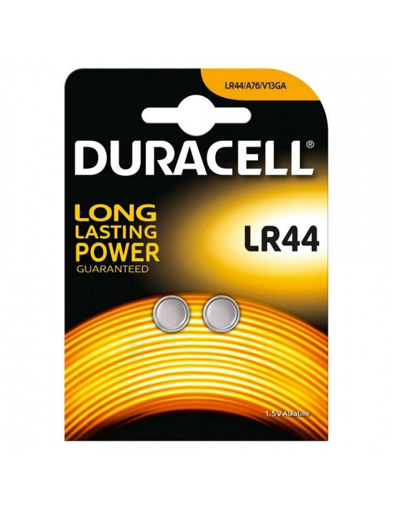 pila alcaline bottone duracell 1,5v formato  lr44 blist. 2pz.