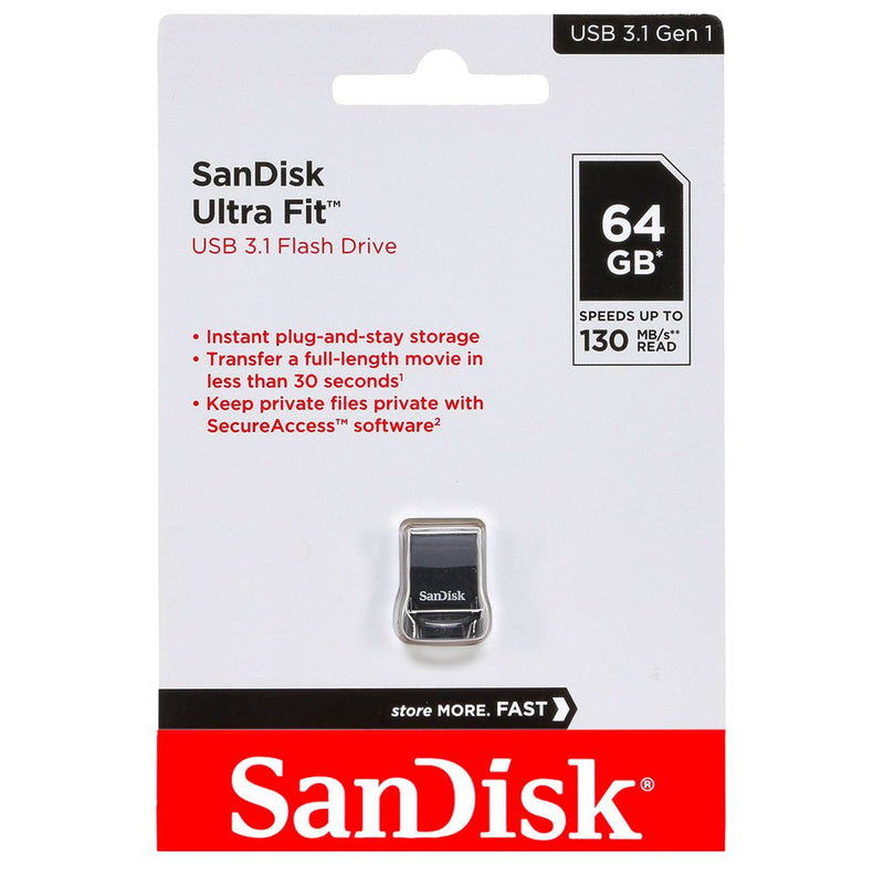 sandisk chiavetta usb cruzer ultra fit 64gb usb 3.1