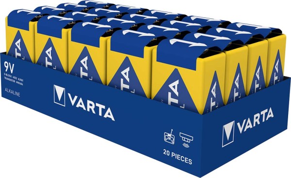 varta 9v longlife confez. 20 pz. industrial