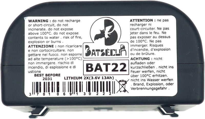 BAT22 BATTERIA PER ANTIFURTO AL LITIO 2x3,6V BATSECUR