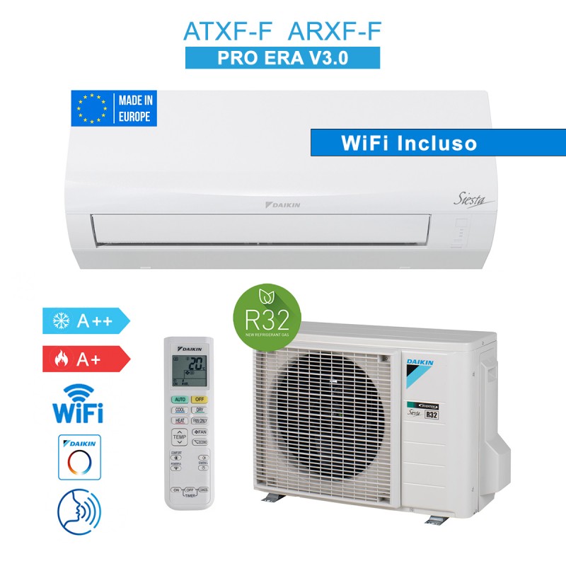 Daikin ATXF35F ARXF35F Condizionatore Climatizzatore 12000Btu 3,5KW WiFi Siesta Pro Era V3.0 A++/A+ Inverter R32 Bianco