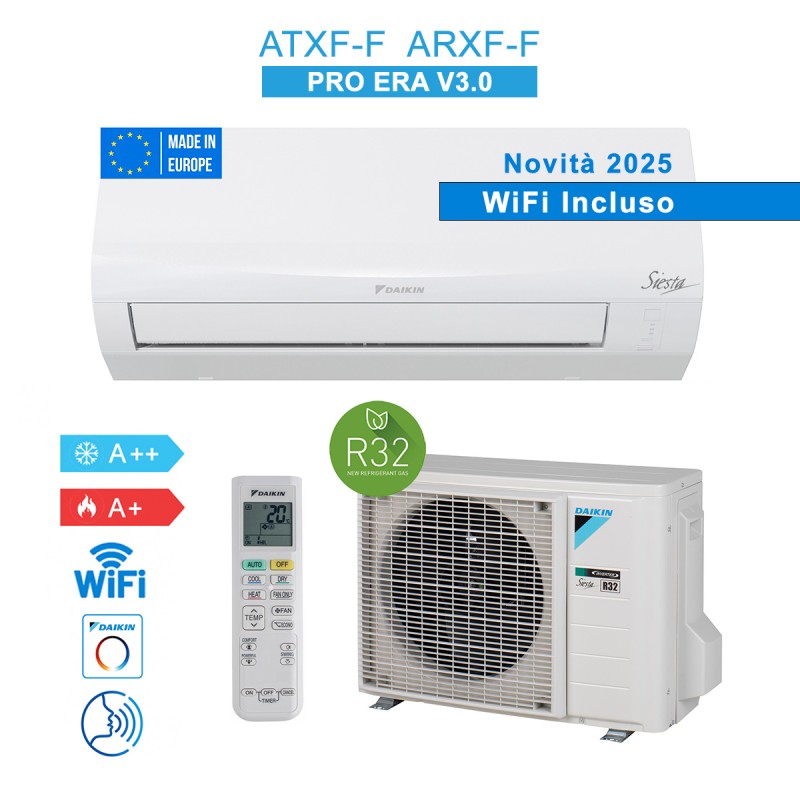 Daikin ATXF50F/ARXF50F Condizionatore Climatizzatore 18000Btu 5KW WiFi Siesta Pro Era V3.0 Novità 2025 A++/A+ Inverter R32